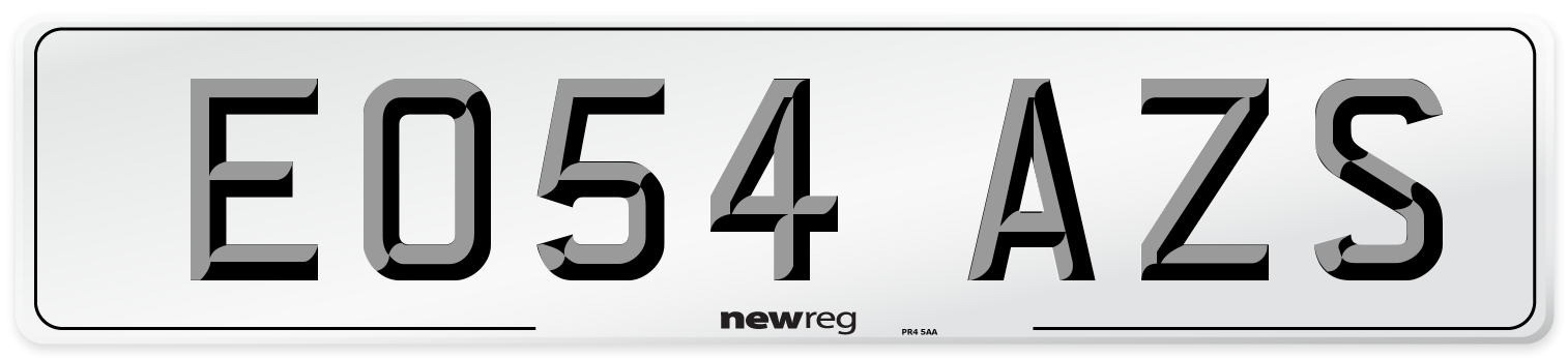 EO54 AZS Number Plate from New Reg